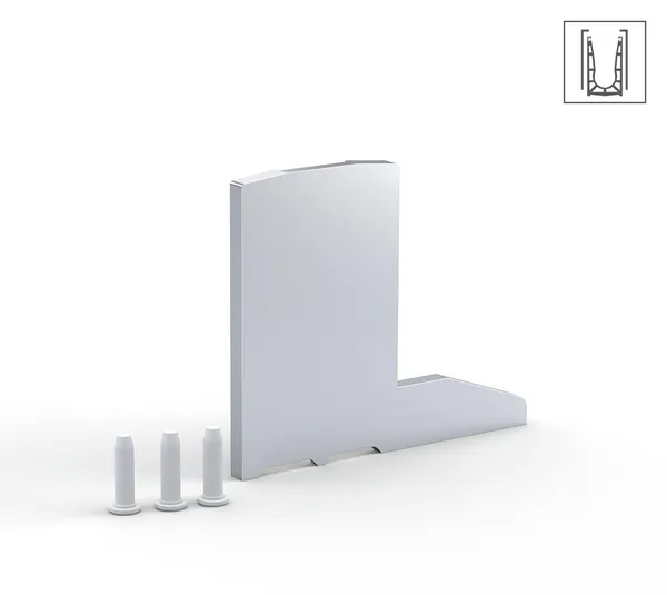 VetroMount® end cap for floor profile F